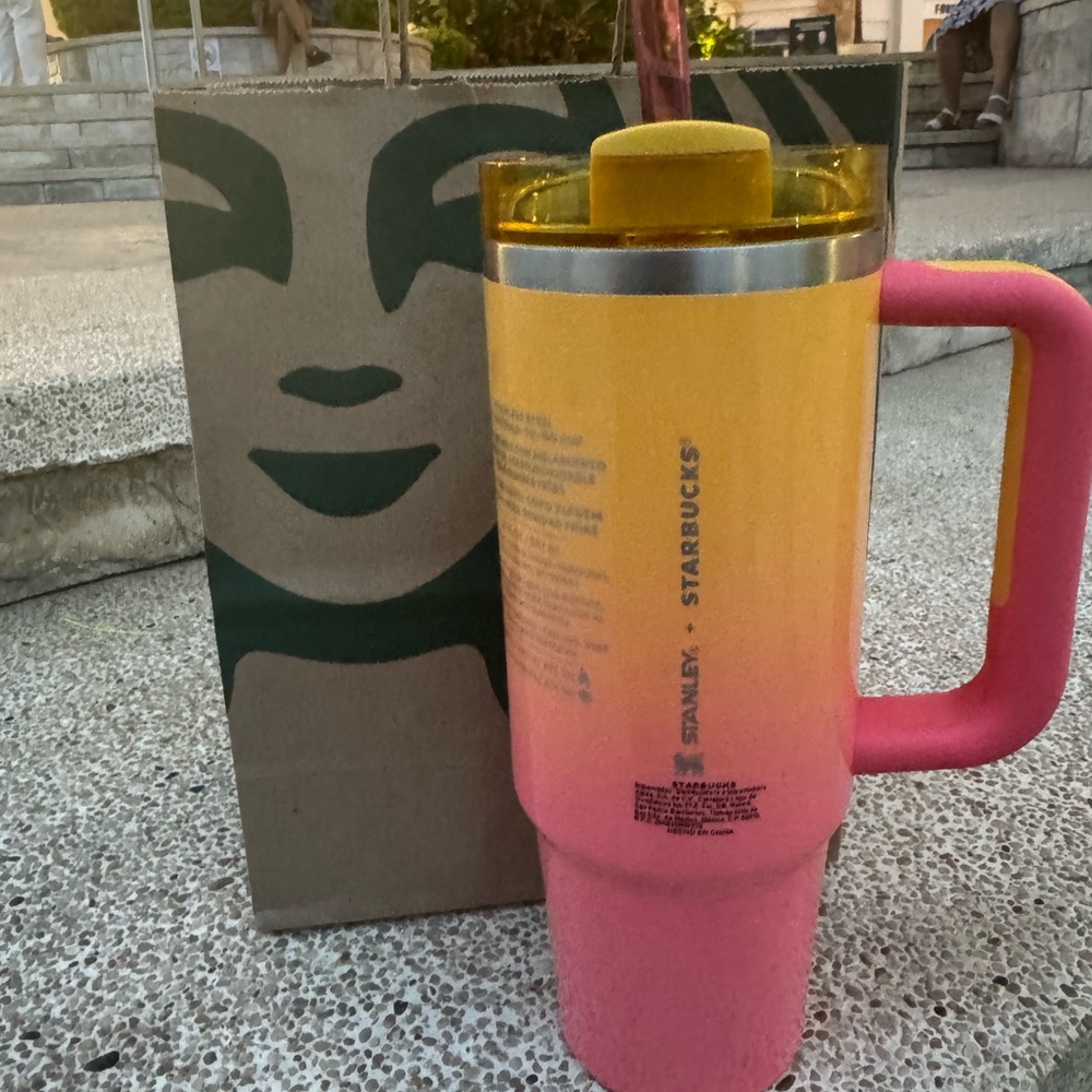 Starbucks Stanley Sunrise Pink and Yellow Tumbler 40oz